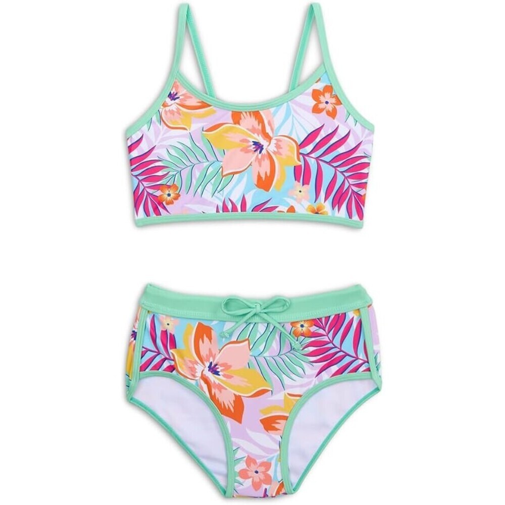 Appaman Stella Swim Shorts Set Girl's 10 Retro Tropics Tankini Swimwear RED367